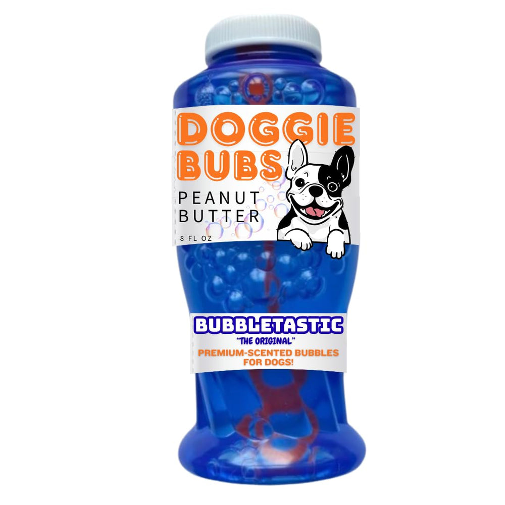 Bubbletastic Bulles pour chien, senteur beurre d'arachide, bulles sûres pour chiens et enfants