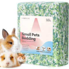 BUCATSTATE litière papier 15L verte, intérieur propre et confortable pour petits animaux.