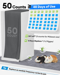 Bucatstate paquet 50 tapis jetables pour cage durable.