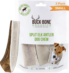 Buck Bone Organics - emballage lot de 3 os d'élan pour chiens, pratique.