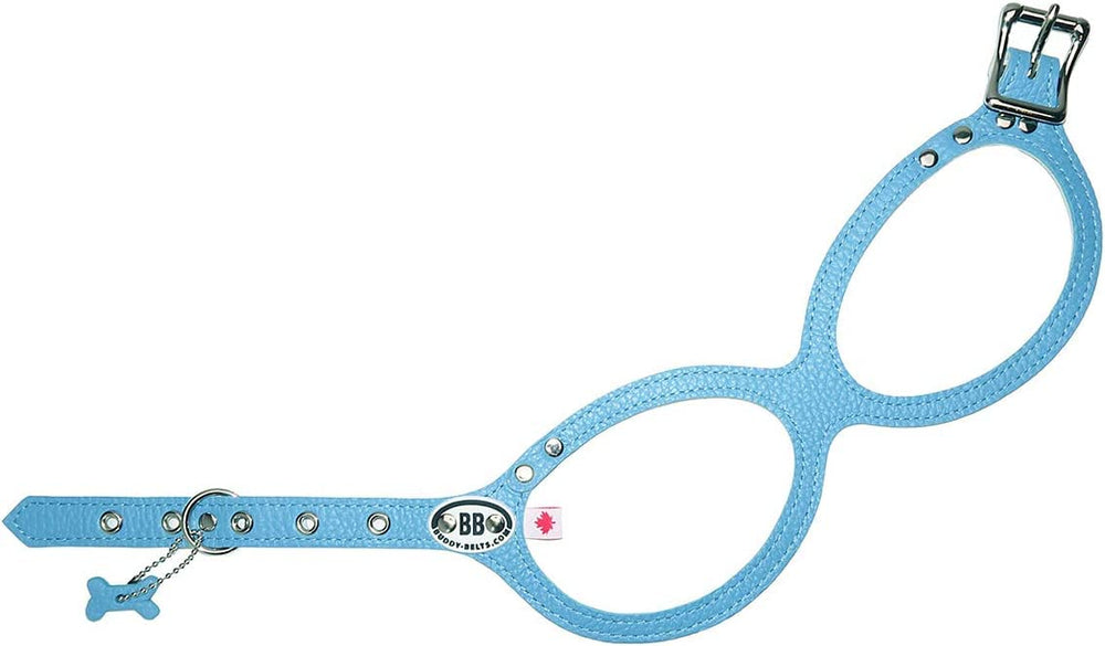 Harnais BUDDY BELT Pebble Grain Bleu, vue avant, réduction du stress sur le cou.