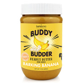 BUDDY BUDDER Barkin' Banana en pot 17oz, tartinable pour l’enrichissement des jouets.