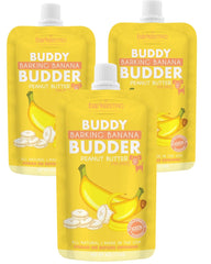 Buddy Budder Barkin Banana, sachets 4oz prêts à l’emploi pour récompenser votre chien.