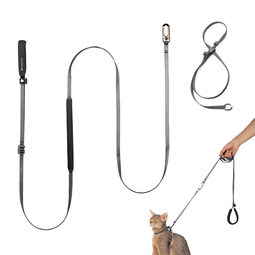 BuddyArmor harnais chat ultra léger anti-fuite pour promenades confortables.