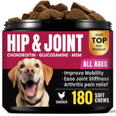BuddyCheer glucosamine pour chiens, bouteille de 180 bouchées illustrant le format volumineux.