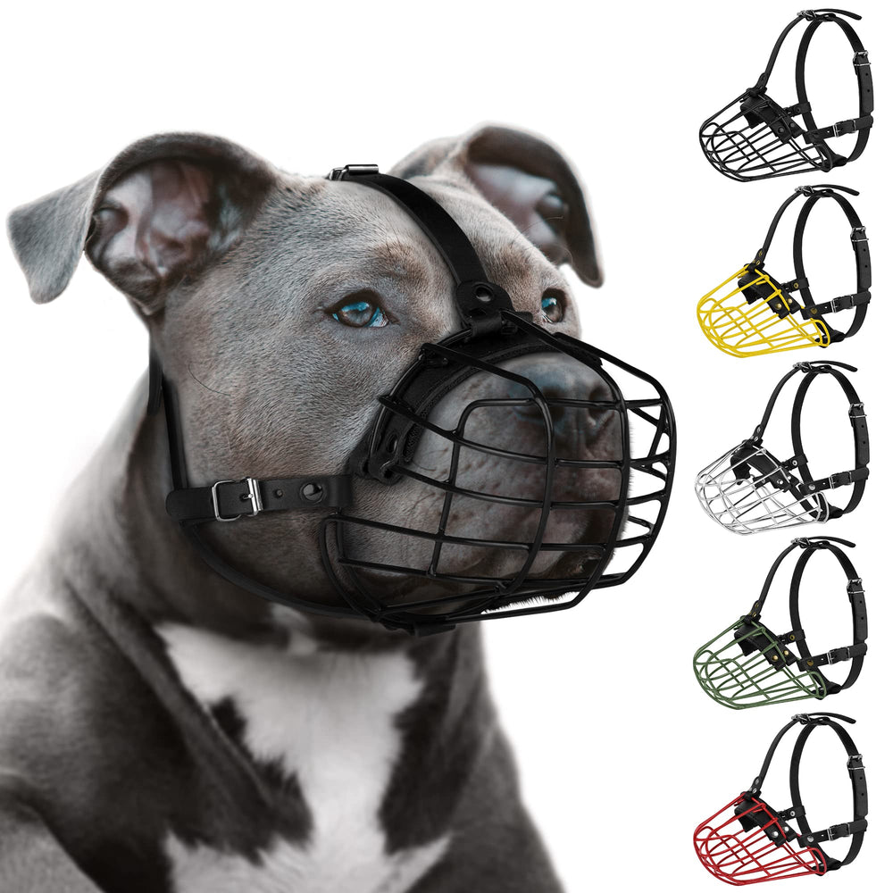 BUDKAS masque-pitbull-metallique offre sécurité et confort pendant les promenades.