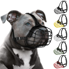 BUDKAS masque-pitbull-metallique offre sécurité et confort pendant les promenades.