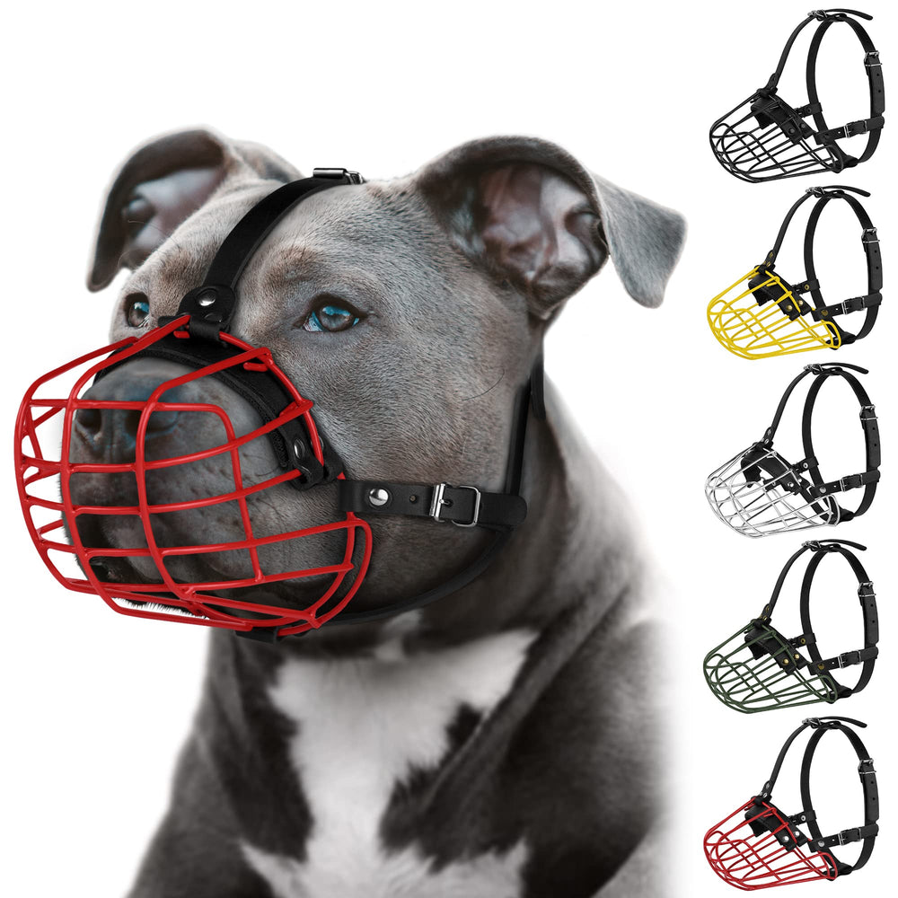 Budkas museau pitbull masque métallique offrant ventilation.