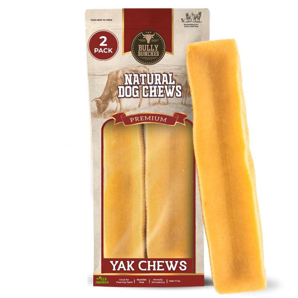 Bully Bunches Mega Yak Lait: friandise naturelle pour chiens.
