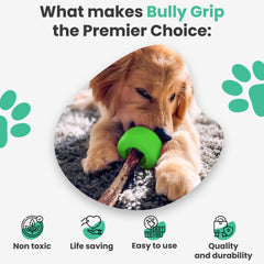 Bully Grip texture caoutchouc naturel offre une prise sûre lors de la mastication