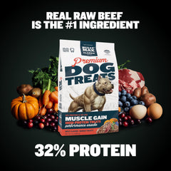 Ingrédients naturels Bully Max: œufs et légumes pour une récompense saine.