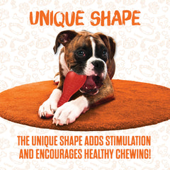 BULLYMAKE steak rouge durable, idéal pour mâcheurs agressifs et grands chiens.