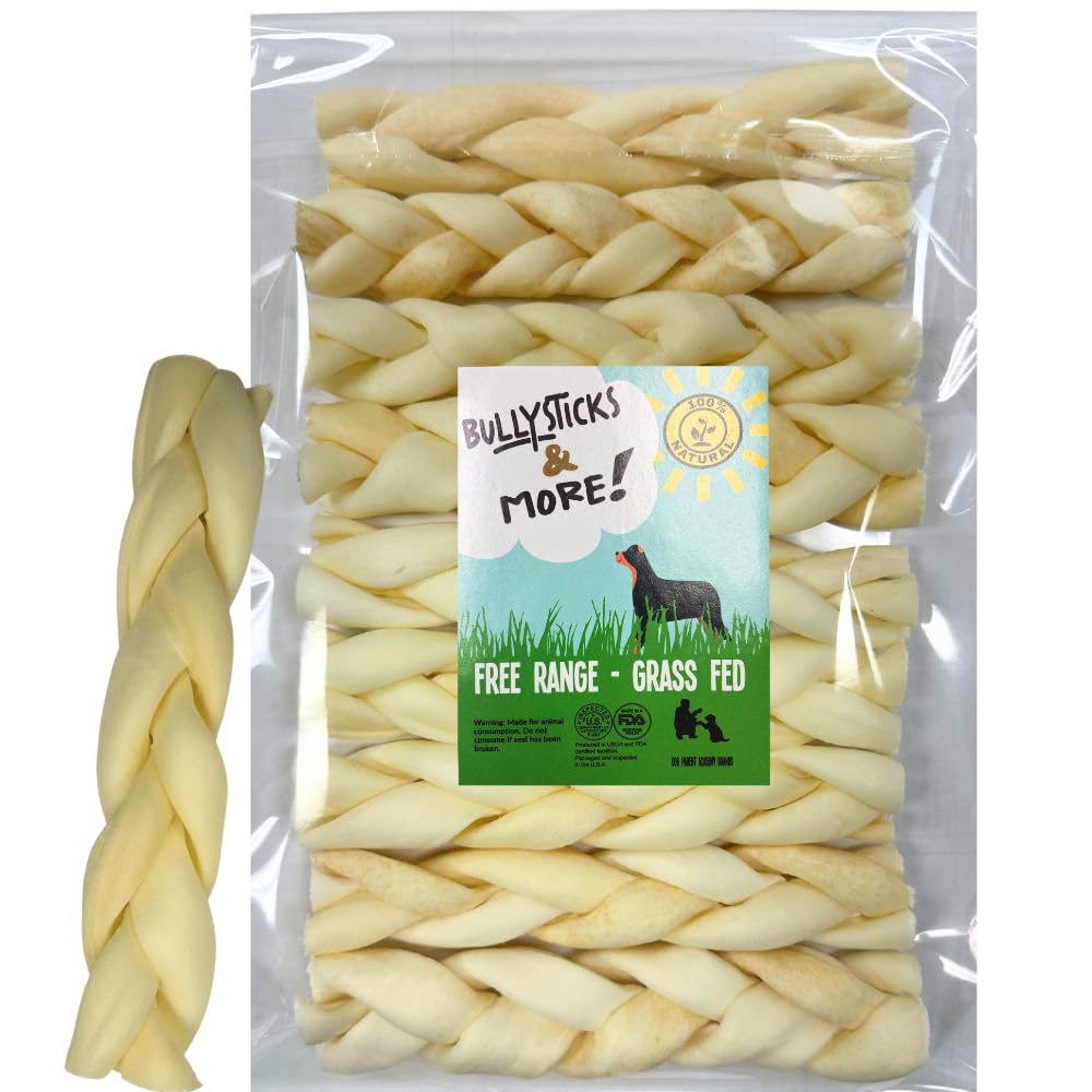 Bullysticks & More – emballage clair montrant les nattes de joue de bœuf, prêt à offrir.
