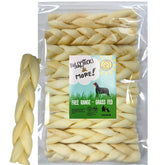 Bullysticks & More – emballage clair montrant les nattes de joue de bœuf, prêt à offrir.
