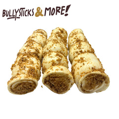 Rouleaux de joue de bœuf 10-12 pouces de BULLYSTICKS & MORE, source protéique pratique.