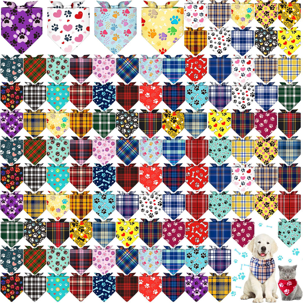 Bandana Bulyoou pour chien en lot 120 plaid, parfait pour varier les looks lors des sorties.