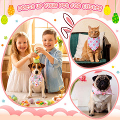 Design Pâques Bulyoou avec œufs et lapin, touche festive pour chien.