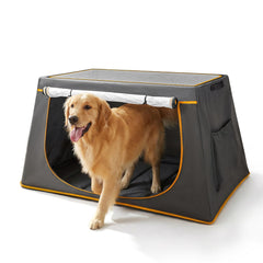 BUMUBI cage pliable 43 pouces, espace généreux et ventilation adaptée pour le voyage.
