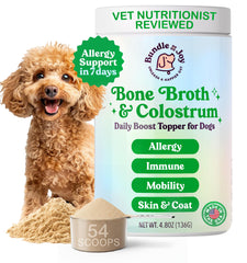 Bundle x Joy bouillon os boeuf pour chien: soutien digestif potentiel et goût apprécié.