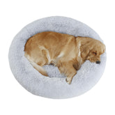 Bunlitent lit-donuts-chien-gris: confort enveloppant pour chien.