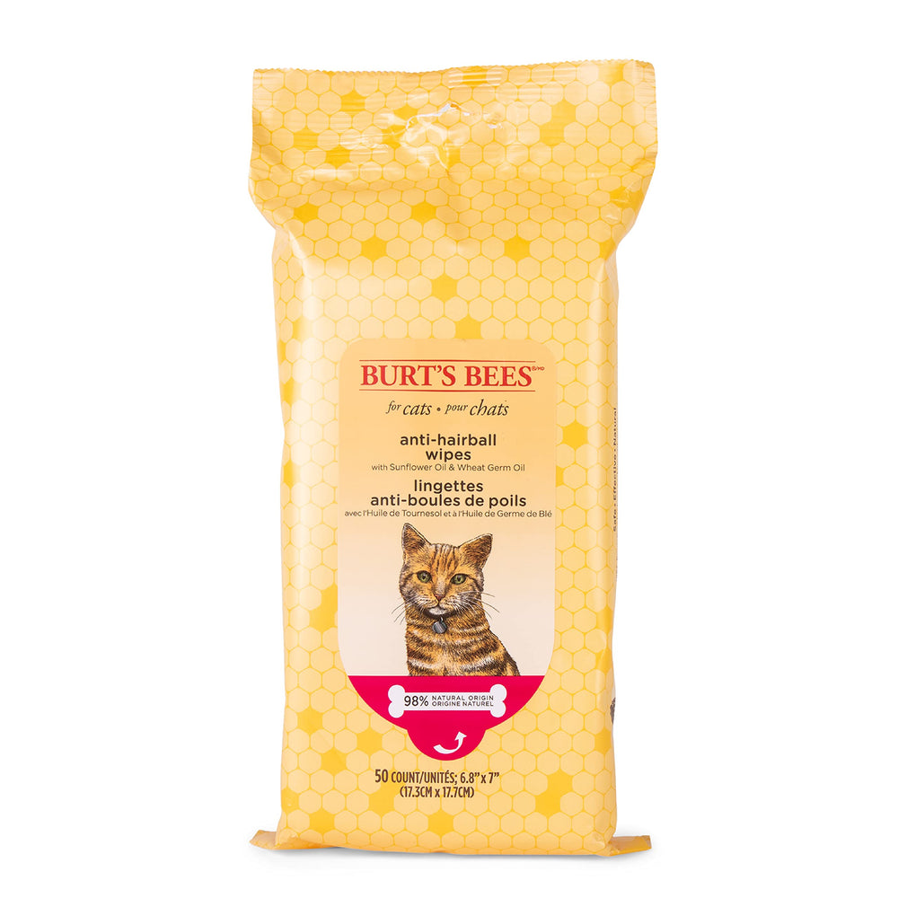 Lingette Burt's Bees for Pets nettoyant le dos des oreilles jusqu'à la queue du chat