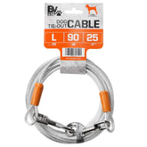 BV câble d'attache chien 25 pieds en action dans le jardin, sécurité améliorée.