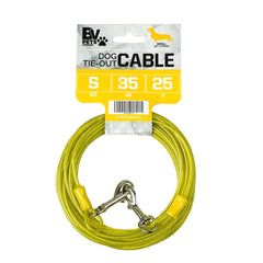 BV câble-attache-chien 25 pieds jaune, sécurité et liberté dans le jardin.