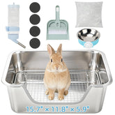 BWOGUE boîte-litière en inox montrant une solution durable et hygiénique pour lapin et petits animaux