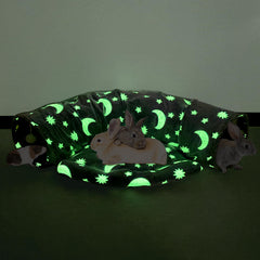 BWOGUE Bunny Tunnel dormeur en suede, espace cosy pour petits animaux.