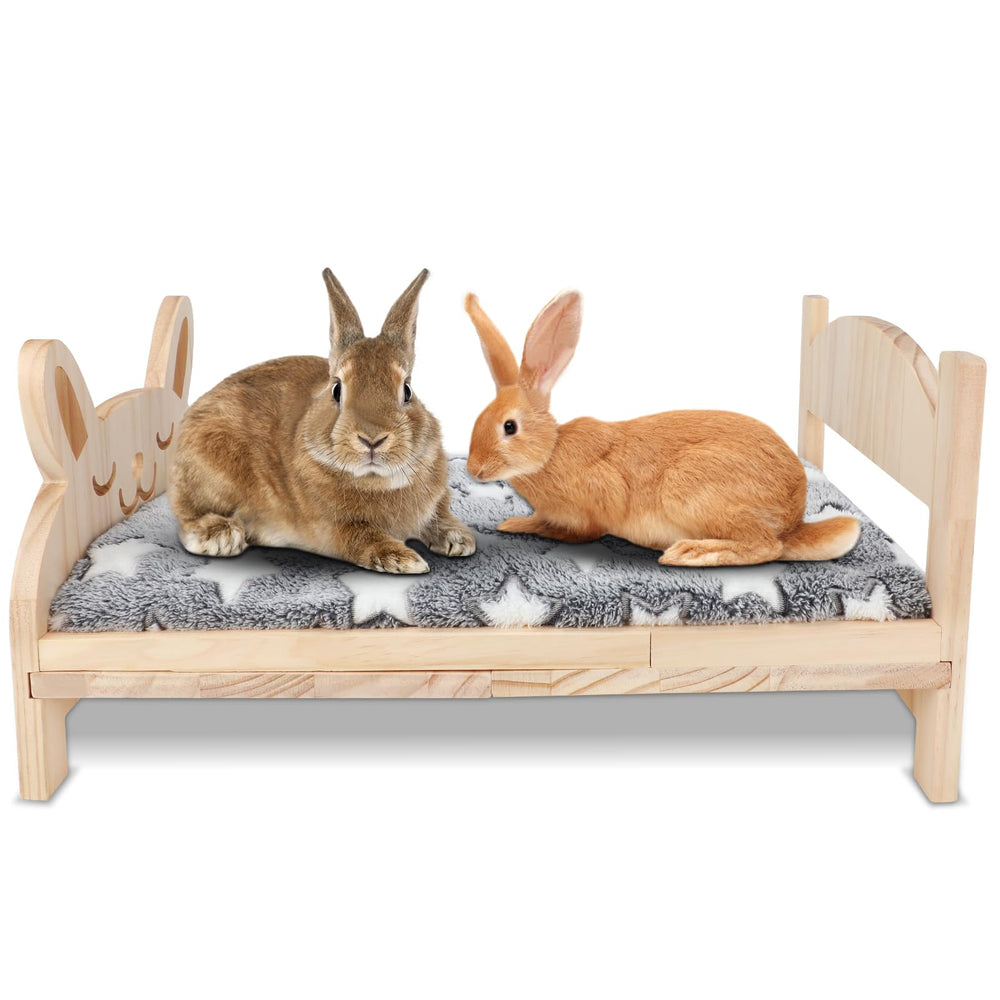 BWOGUE grand lit lapin en bois de 20,5 x 14,3 po pour dormir confortablement en groupe