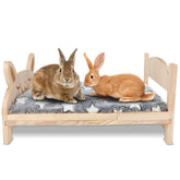 BWOGUE grand lit lapin en bois de 20,5 x 14,3 po pour dormir confortablement en groupe