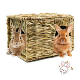 BWOGUE grande maison en herbe pour lapins, espace idéal pour jeu et repos.