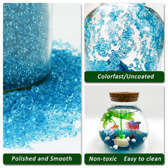 BXI décoration aquarium verre bleu glace pour flore et poissons