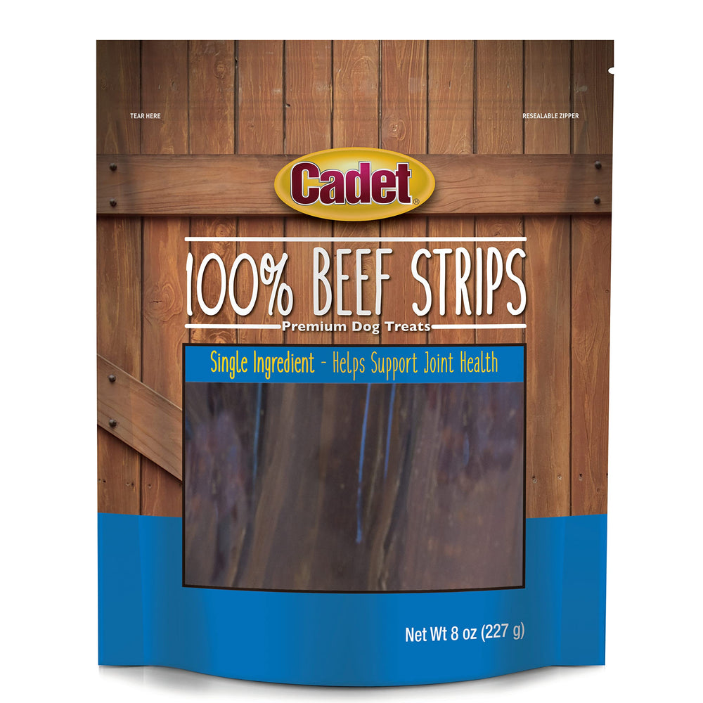 Cadet emballage friandises boeuf 100% pour chiens, pratique et sûr.