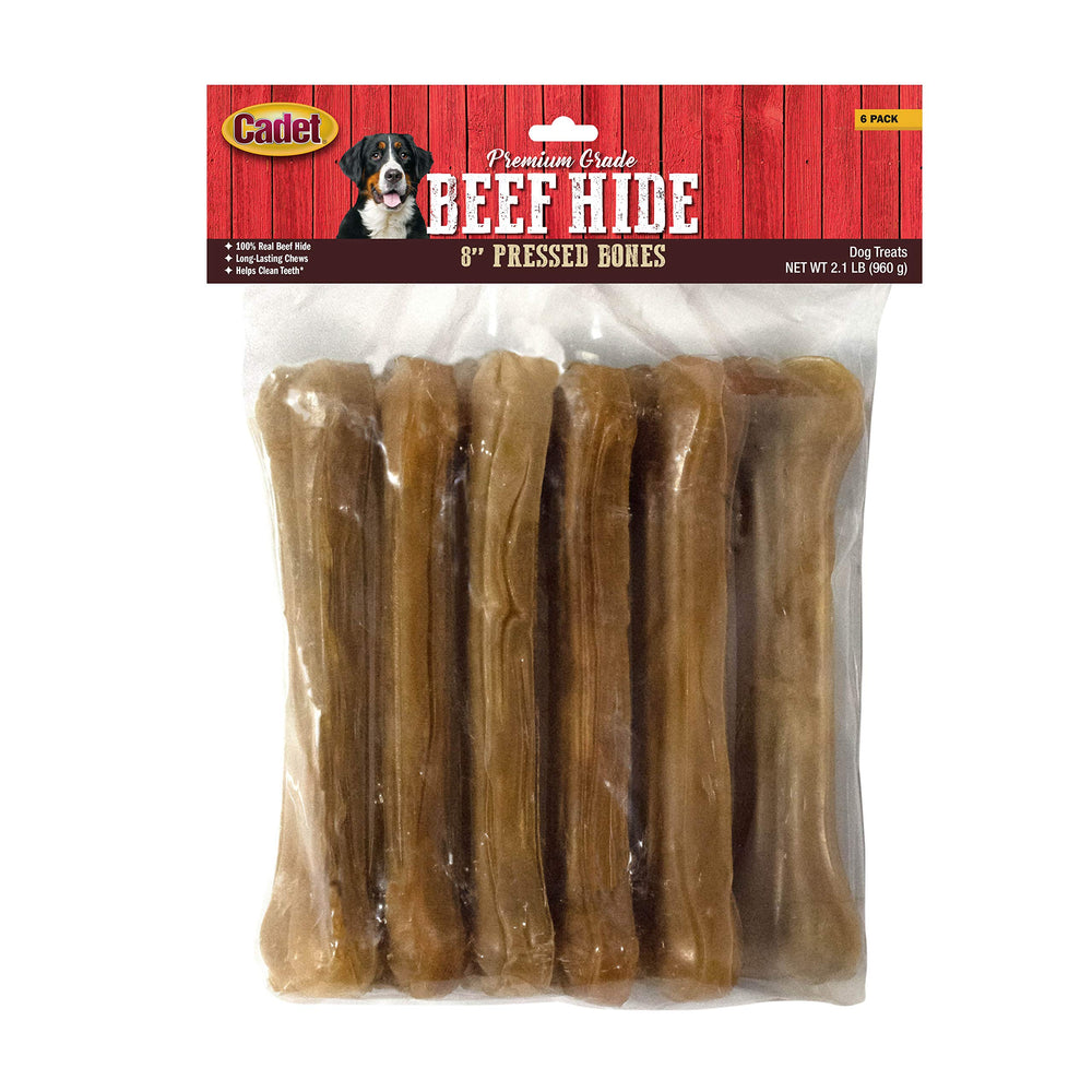 Cadet os-boeuf-presse 8-pouces – texture robuste et longue durée pour chien.