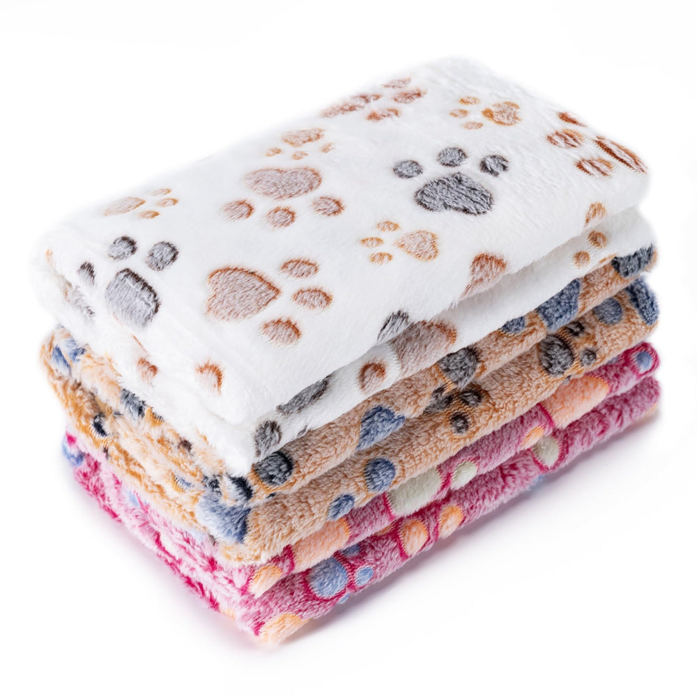 CADONO couverture petit animal imprimé patte marron, douceur pour chien et chat.