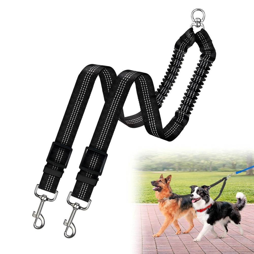 Caldzur lien double-chien 360 tour pour une marche fluide sans enchevêtrement.