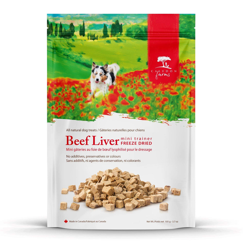 Caledon Farms Mini Trainers foie-bœuf séché: récompense idéale pour l'entraînement.