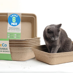 CallieCo boîte litière jetable portable, pratique en voyage pour chats.