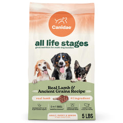 CANIDAE All Life Stages, agneau réel premier ingrédient pour nutrition complète.