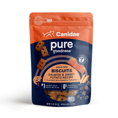 Canidae Pure Biscuits emballage pratique sans céréales pour chien.
