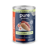 CANIDAE Pure Canard et Dinde – boîte ouverte prête à servir le repas humide.