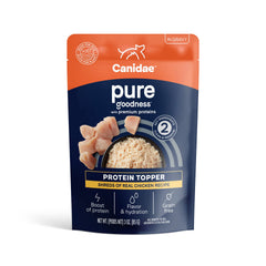 CANIDAE Pure Protein Topper: émiètes de poulet réel dans la sauce, boost protéines.