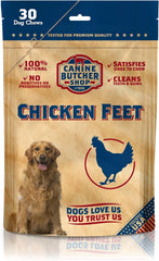 Canine Butcher Shop pattes-poulet-seches, friandise naturelle et croquante.