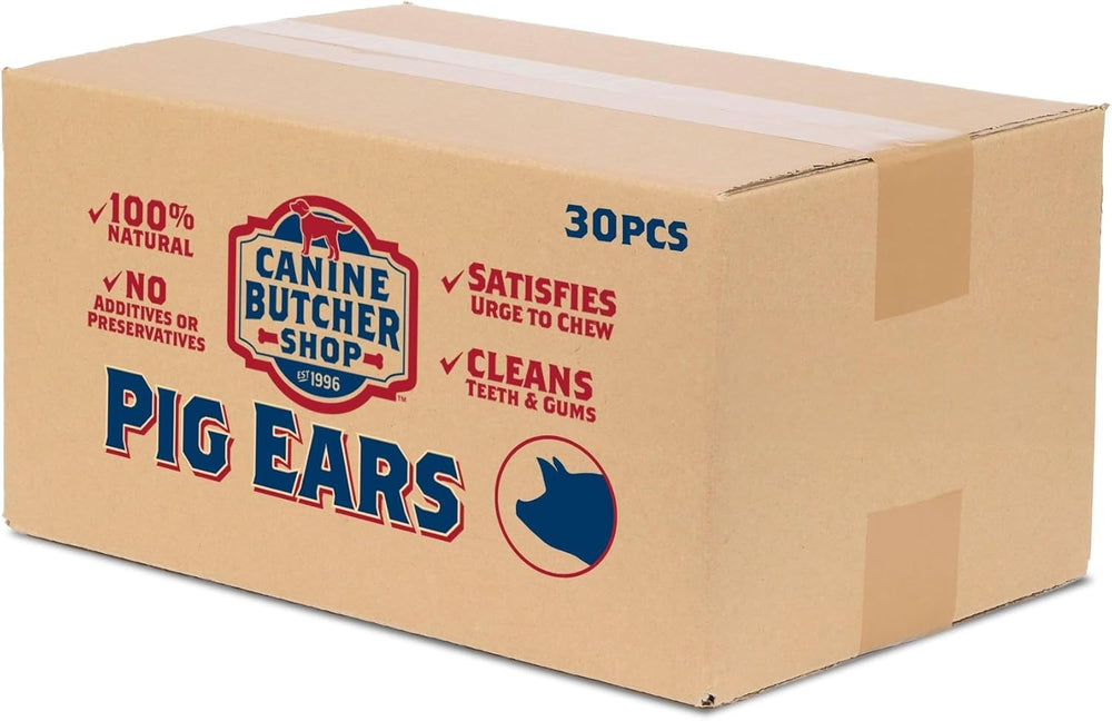Canine Butcher Shop Oreilles de porc, texture naturelle pour une mastication longue.