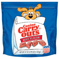 Canine Carry Outs Boeuf – sachet 47 onces, récompense pratique pour chien.