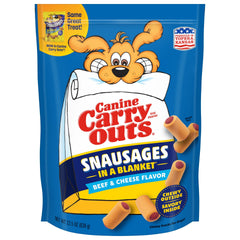 Canine Carry Outs Snausages dans une couverture, sachet refermable pratique en déplacement