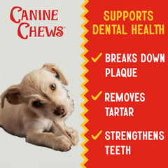 Canine Chews Sticks dentaires, texture croquante pour dents et gencives.