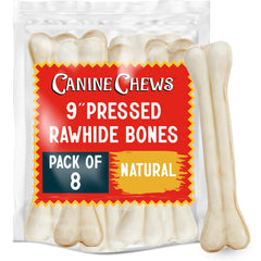 Canine Chews os 9 pouces: os pressé pour grands chiens, favorise l’occupation et l’hygiène dentaire.