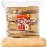 Canine Chews Rouleaux Mega Retriever au bœuf, mâche durable pour gros chiens.